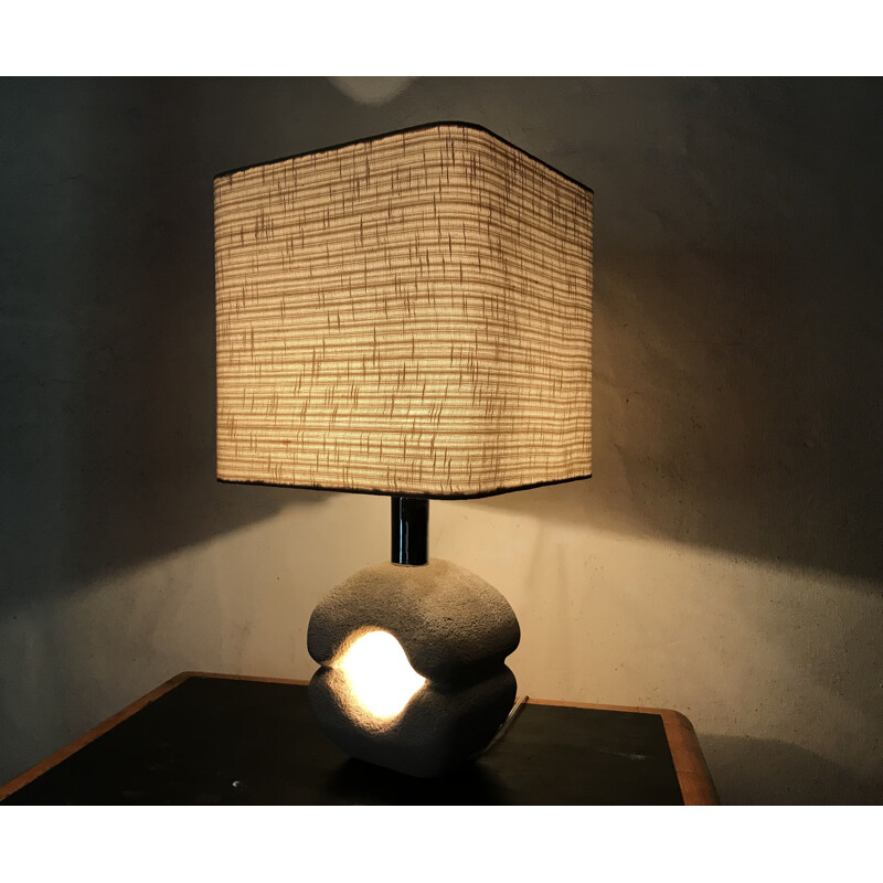 Vintage stone lamp by Albert Tormos, France 1970