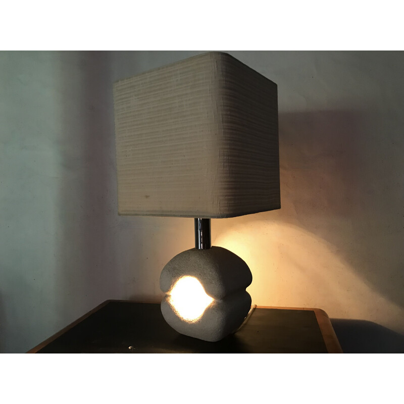 Vintage stone lamp by Albert Tormos, France 1970