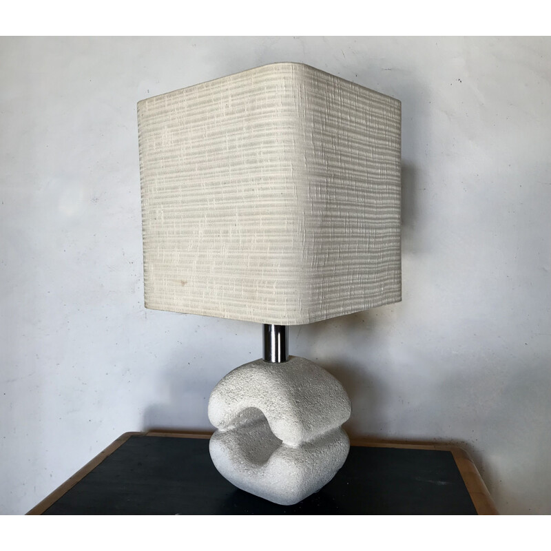 Lampe vintage en pierre par Albert Tormos, France 1970