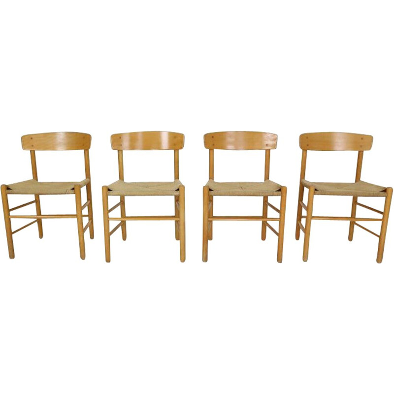 Set van 4 vintage stoelen van Børge Mogensen, 1947