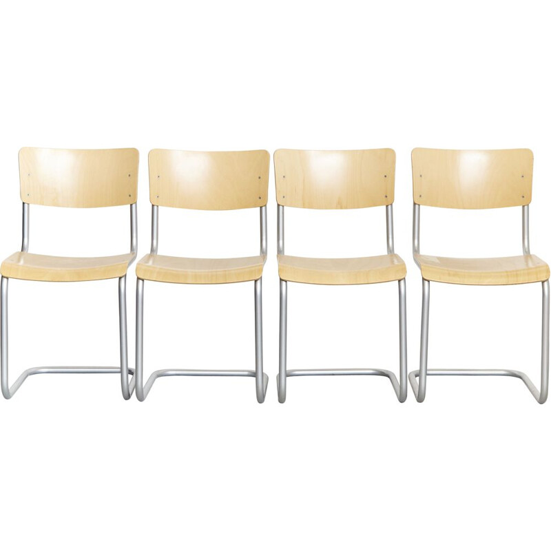 Set of 4 vintage S43 chairs by Mart Stam for Thonet, 1930