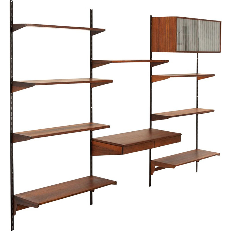 Mid century rosewood wall unit by Kai Kristiansen for Feldballes Møbelfabrik, Denmark 1960s