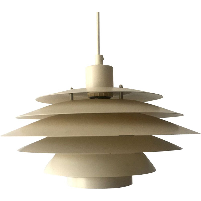 Danish vintage steel pendant lamp, 1960s