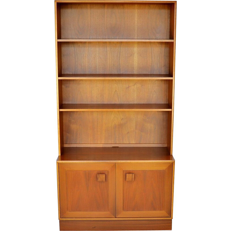 Scandinavian vintage walnut bookcase, 1970s