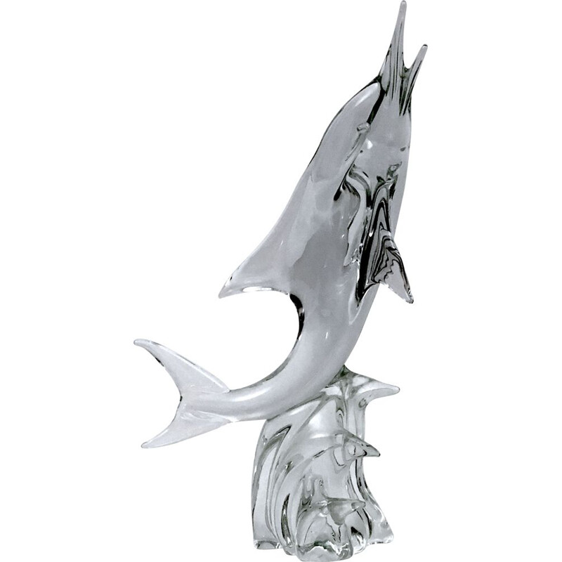 Mid-century Murano glass Dolphin sculpture by Licio Zanetti, 1960