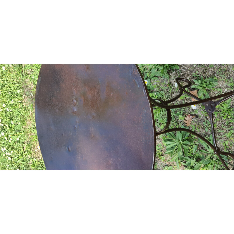 Vintage wrought iron pedestal table