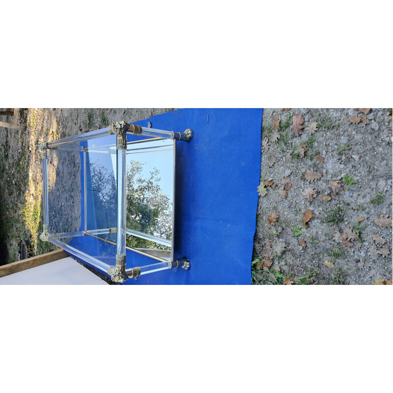 Brass and plexiglass vintage coffee table