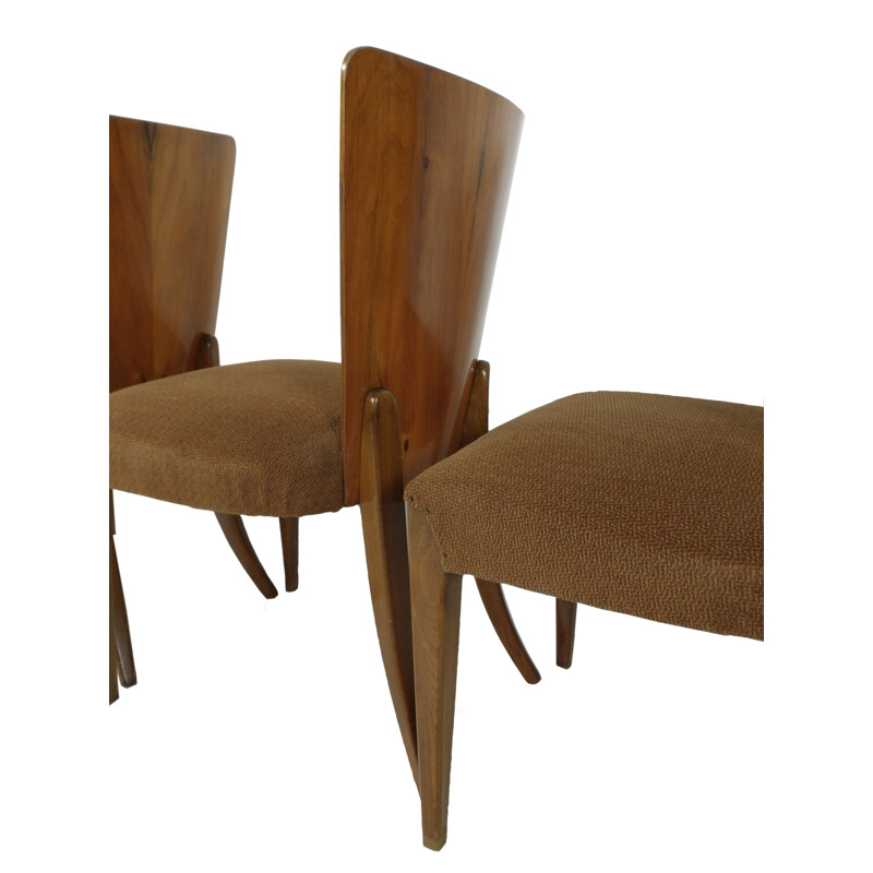 Set of 4 vintage Art Deco dining chairs by Jindřich Halabala, 1940s