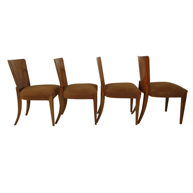 Set of 4 vintage Art Deco dining chairs by Jindřich Halabala, 1940s