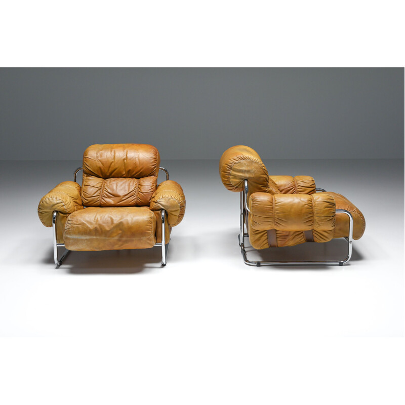 Paire de fauteuils Tucroma vintage de Guido Faleschini pour Pace Collection, 1970