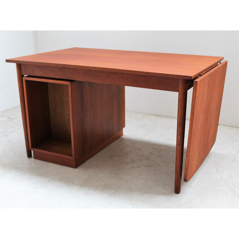 Scrivania scandinava vintage in teak di Hans Olsen