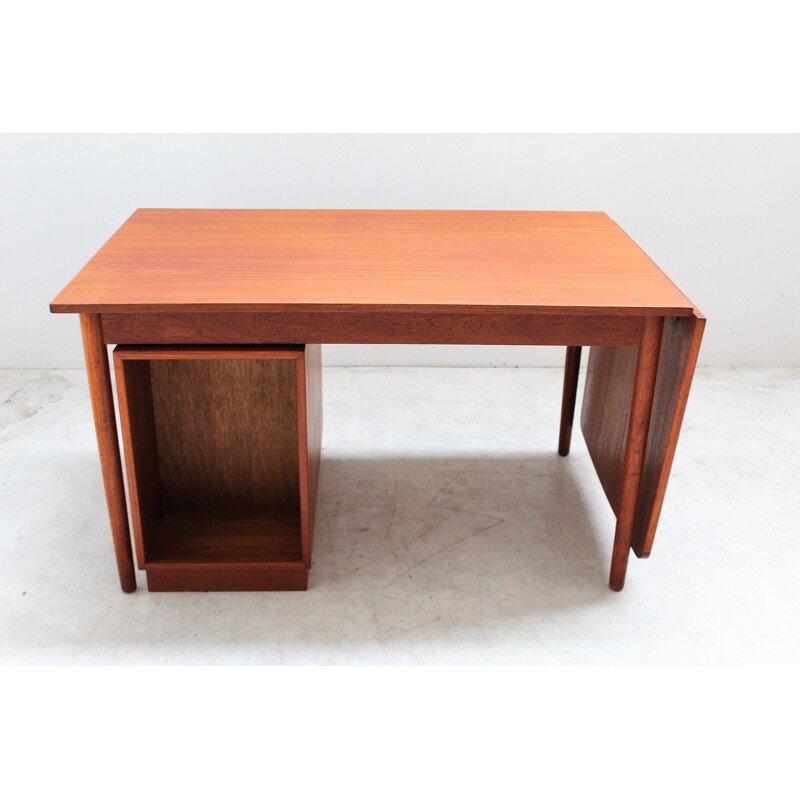 Scrivania scandinava vintage in teak di Hans Olsen