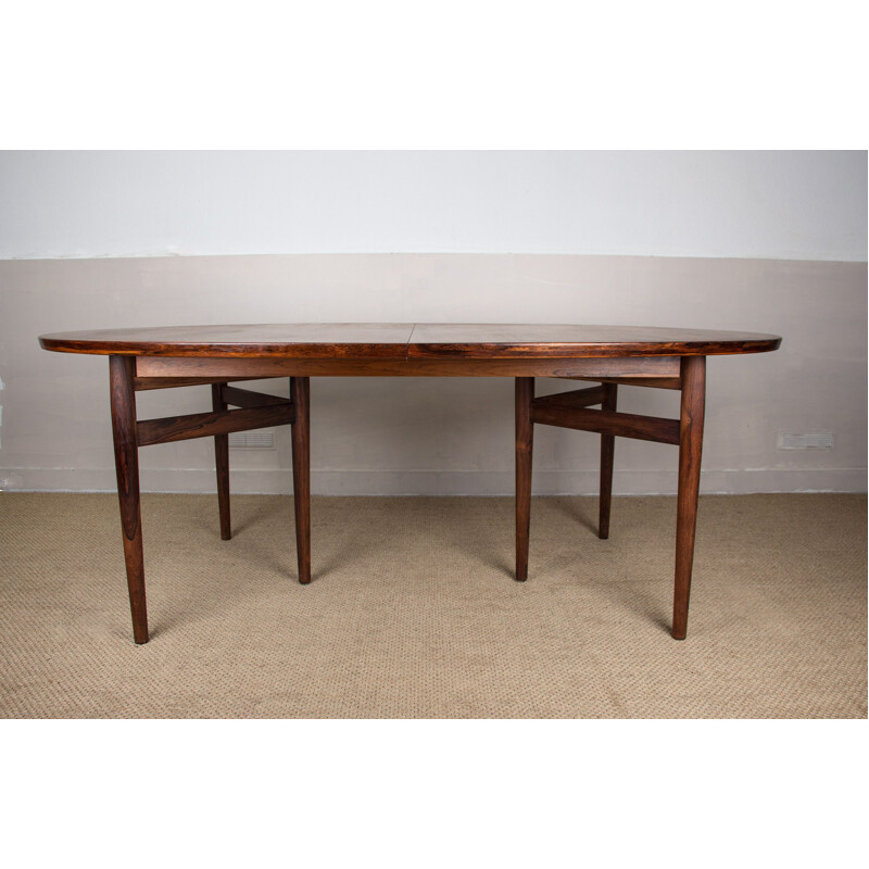 Danish vintage extendable table in Rio rosewood by Arne Vodder for Sibast, 1960