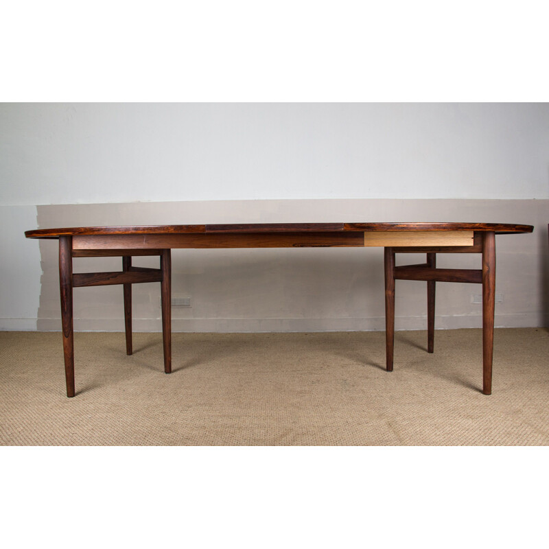 Danish vintage extendable table in Rio rosewood by Arne Vodder for Sibast, 1960