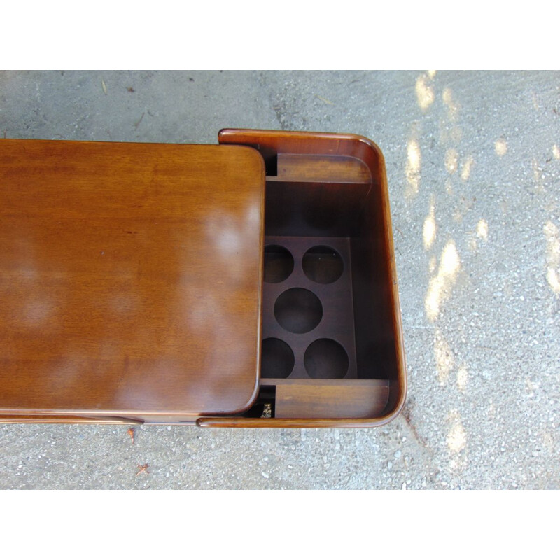 Vintage walnut coffee table with removable drawers, 1970s