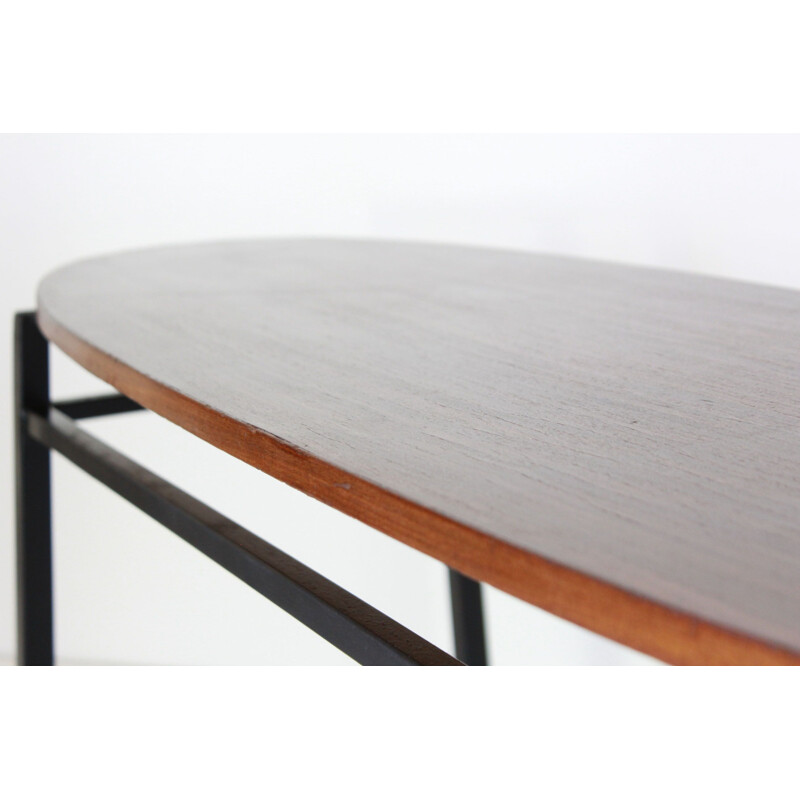 Scandinavian oval teak coffee table, 1950