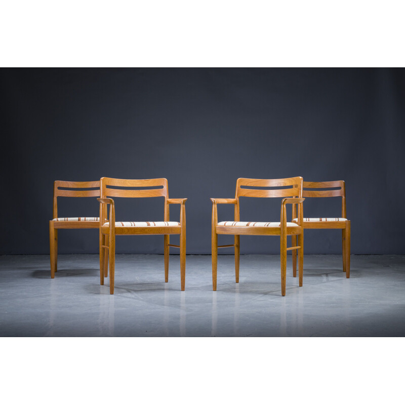Conjunto de 4 cadeiras de teca dinamarquesas vintage de Hw Klein para Bramin, 1970