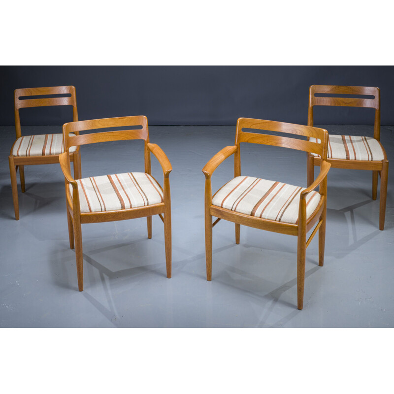 Set van 4 vintage Deense teakhouten stoelen van Hw Klein voor Bramin, 1970