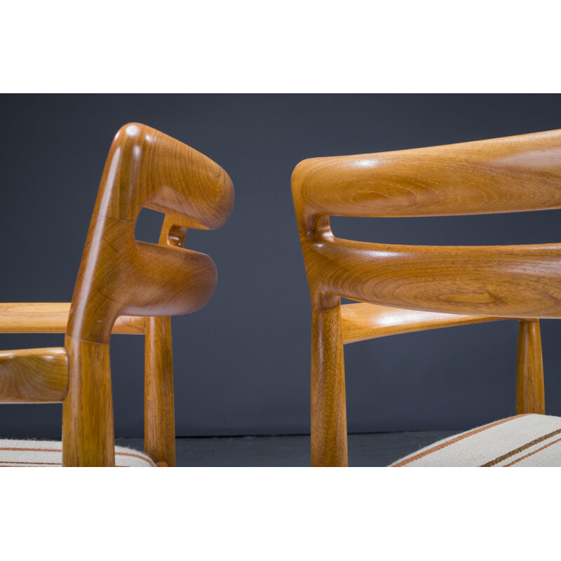 Set van 4 vintage Deense teakhouten stoelen van Hw Klein voor Bramin, 1970