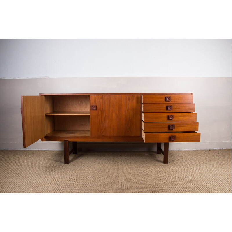 Vintage Swedish teak sideboard with 2 hinged doors, 1960