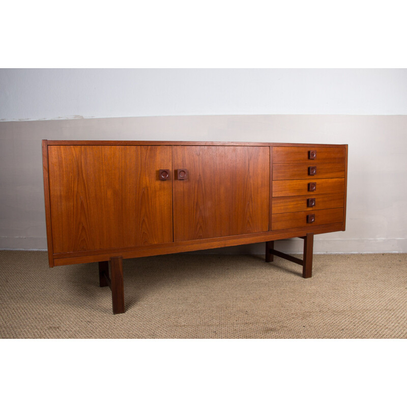 Vintage Swedish teak sideboard with 2 hinged doors, 1960