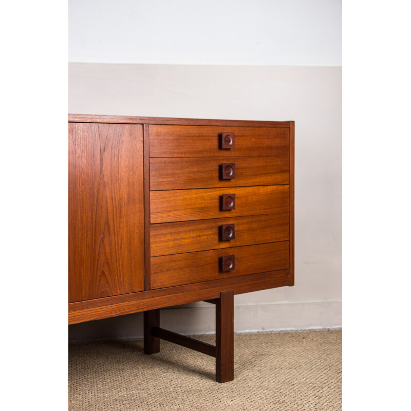 Vintage Swedish teak sideboard with 2 hinged doors, 1960