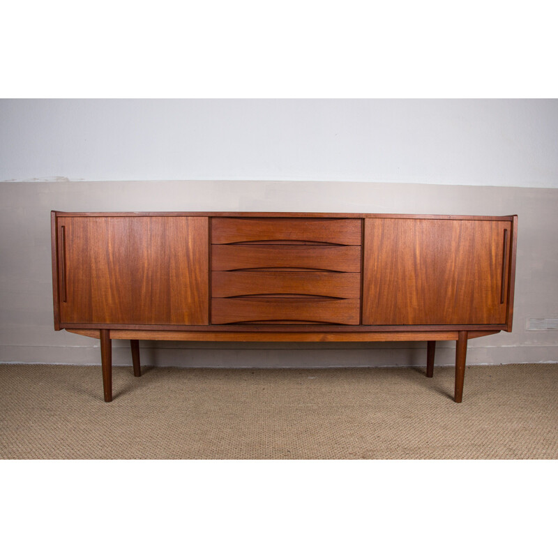 Vintage Danish teak sideboard with 4 large drawers in the centre, 1960