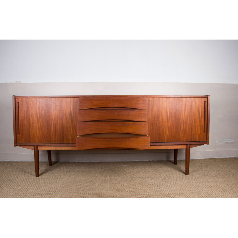 Vintage Danish teak sideboard with 4 large drawers in the centre, 1960