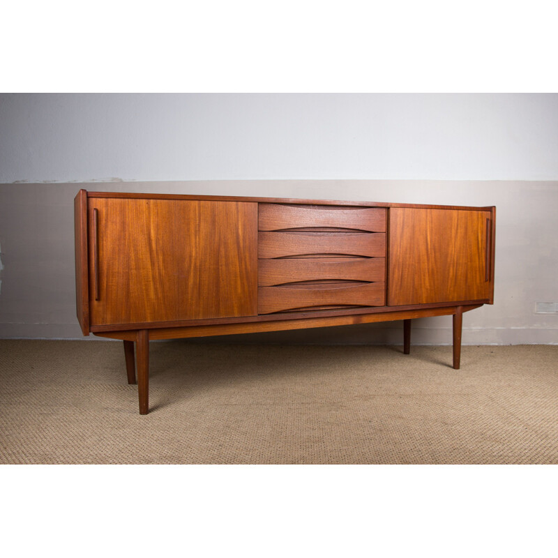 Vintage Danish teak sideboard with 4 large drawers in the centre, 1960