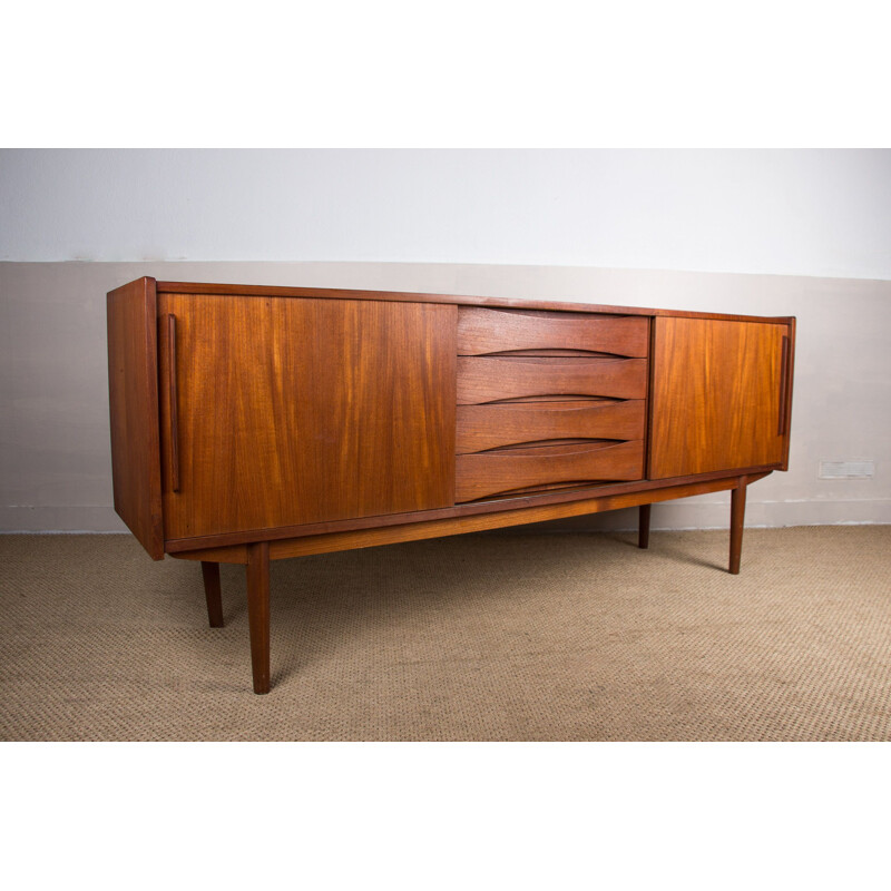 Vintage Danish teak sideboard with 4 large drawers in the centre, 1960