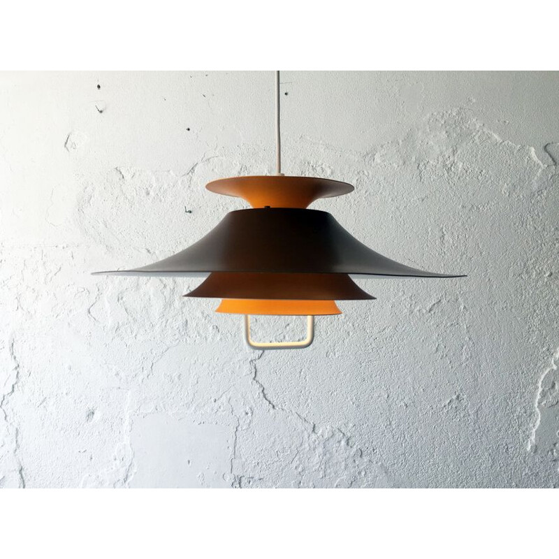 Danish vintage pendant lamp with warm colours, 1970