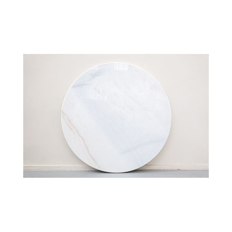 Round vintage coffee table in Carrara marble by Peter Draenert, 1970