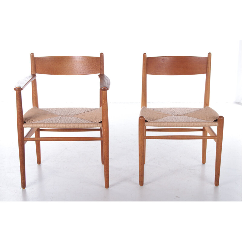 Set of 10 vintage "CH36" dining chairs by Hans Wegner for Carl Hansen & Søn, Denmark 1960s