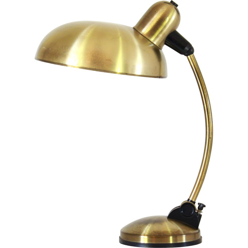 Bauhaus vintage brass table lamp, 1950s