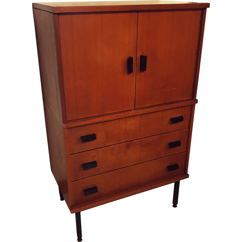 Vintage teak chest of drawers with 3 drawers