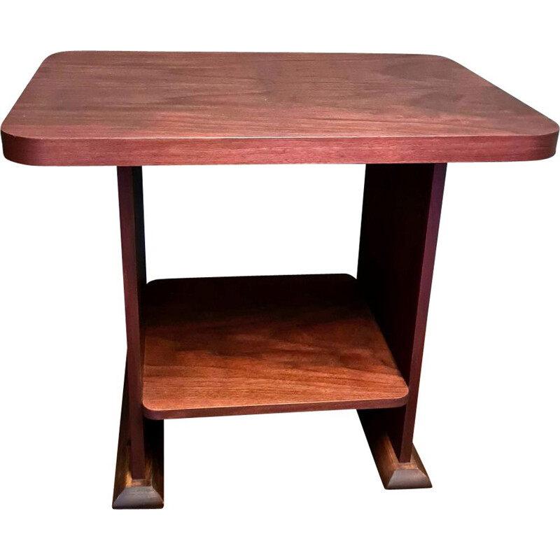 Art Deco vintage mahogany side table, 1920s