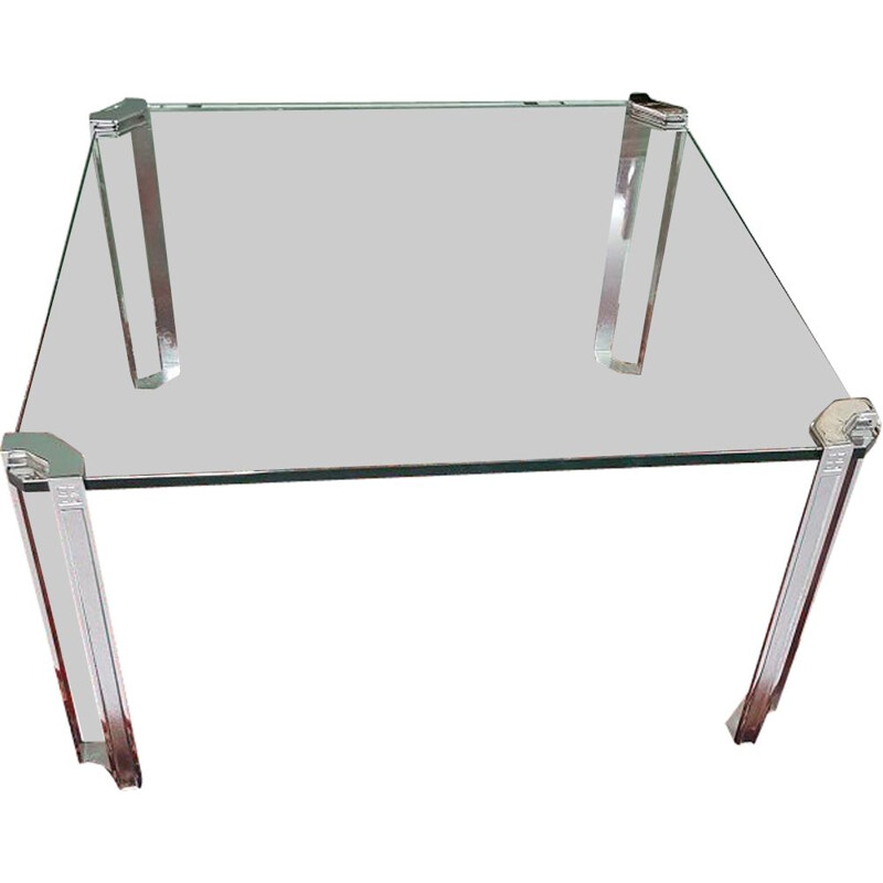 Vintage T24 coffee table with chrome legs by Peter Ghyczy, 1970