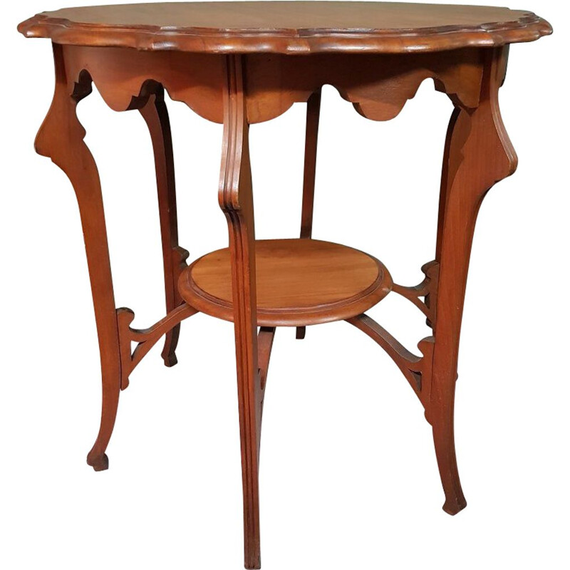 French Art Nouveau vintage mahogany side table, 1930s