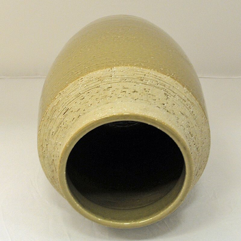 Vintage beige ceramic vase by Hertha Bengtsson for Rörstrand, Sweden 1960-1970s