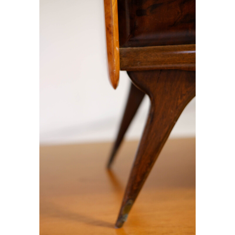 Pair of mid-century Italian burled veener night stands by Paolo Buffa, 1950s