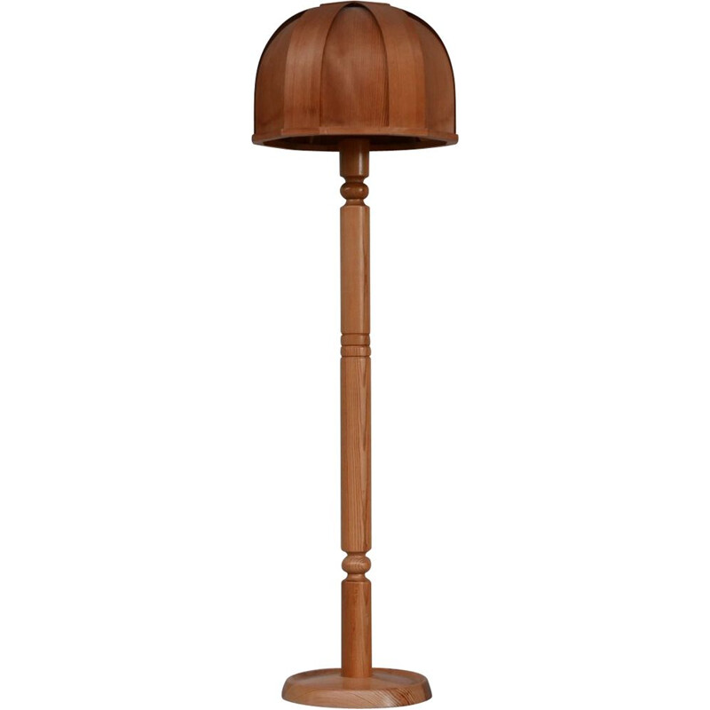 Lampadaire vintage en pin, 1970