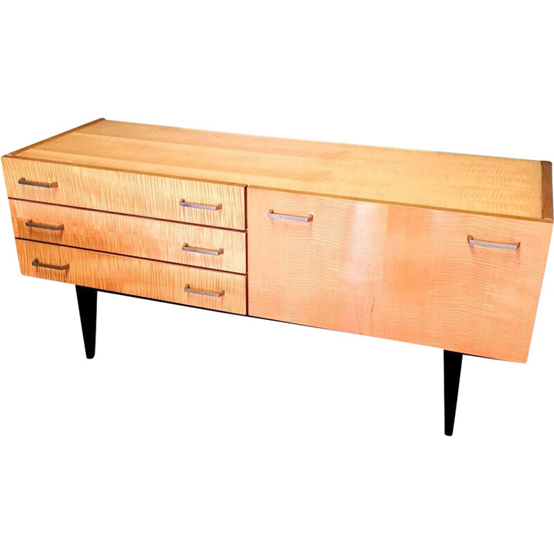 Vintage birch wood sideboard, 1960s