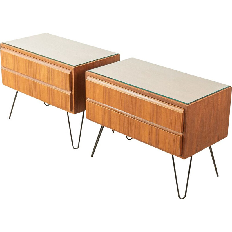 Pair of vintage teak night stands by Oldenburger Möbelwerkstätten, Germany 1950s