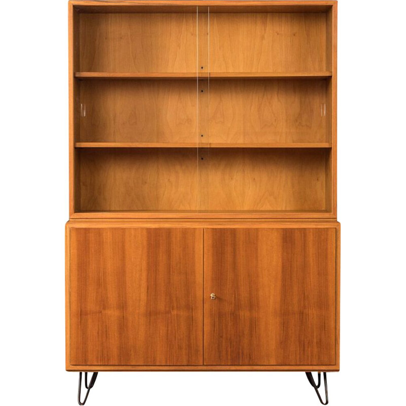 Vintage walnut display cabinet, Germany 1960s