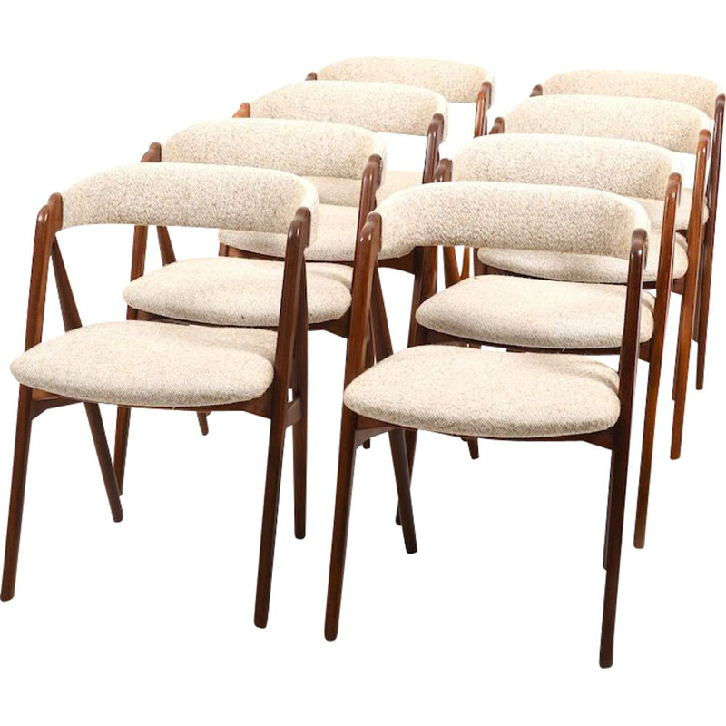 Ensemble de 8 chaises vintage en teck par Th. Harlev pour Farstrup Møbler, Danemark 1960