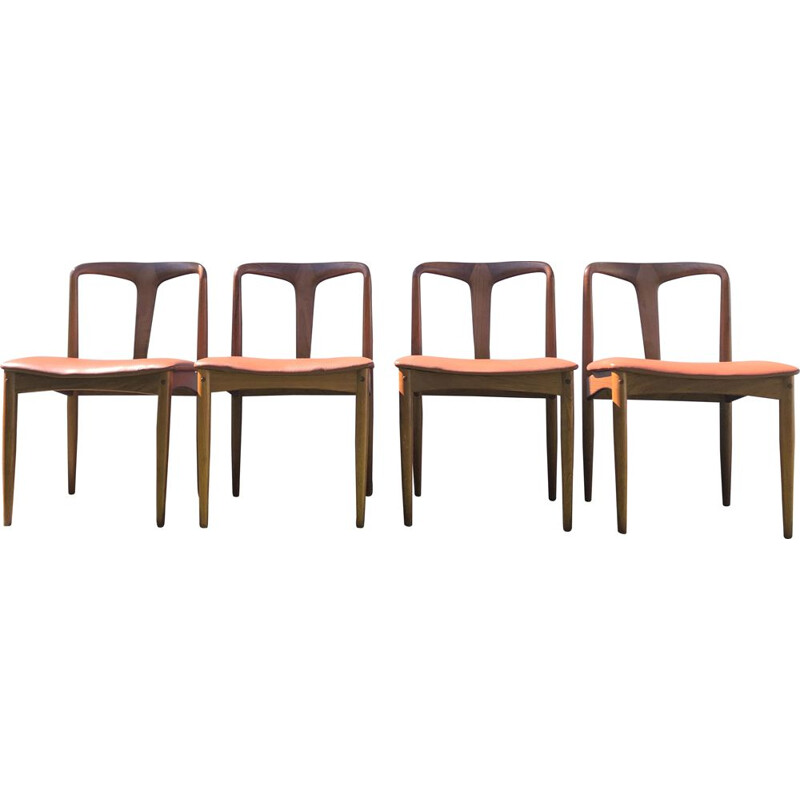 Set of 4 vintage Danish Juliane chairs by Johannes Andersen for Uldum Möbelfabrik, 1960