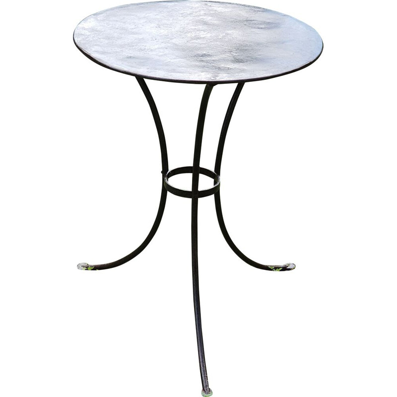 Vintage tripod wrought iron pedestal table