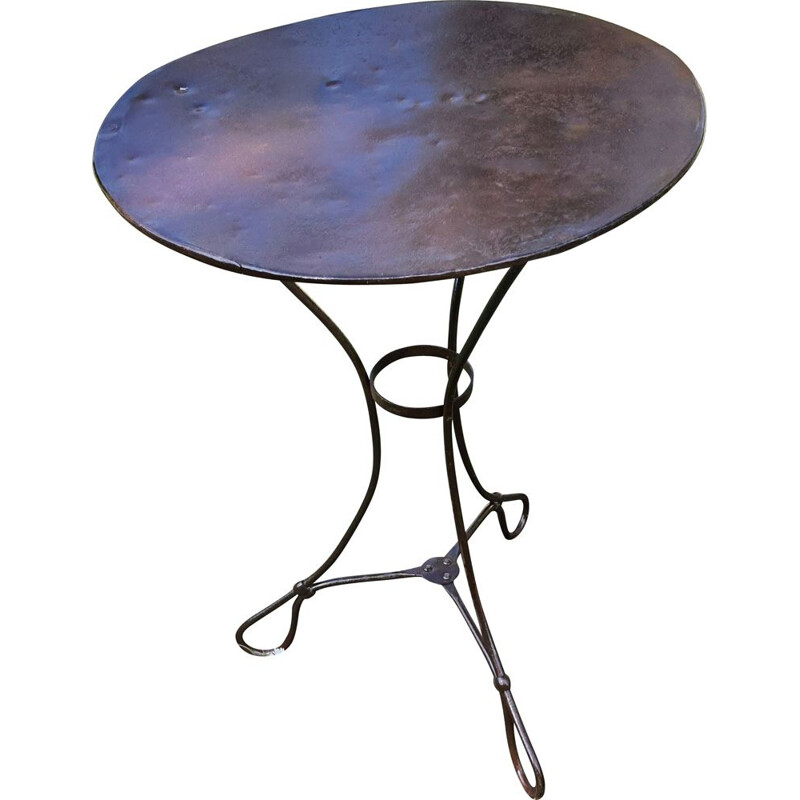 Vintage wrought iron pedestal table