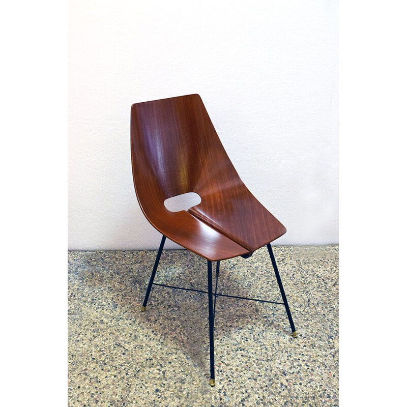 Set of 6 vintage rosewood chairs by Società Italiana Compensati Curvati, 1950s