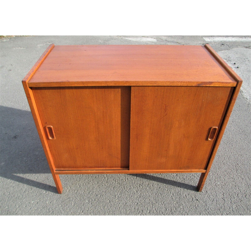 Vintage highboard with sliding doors, Denmark 1960s